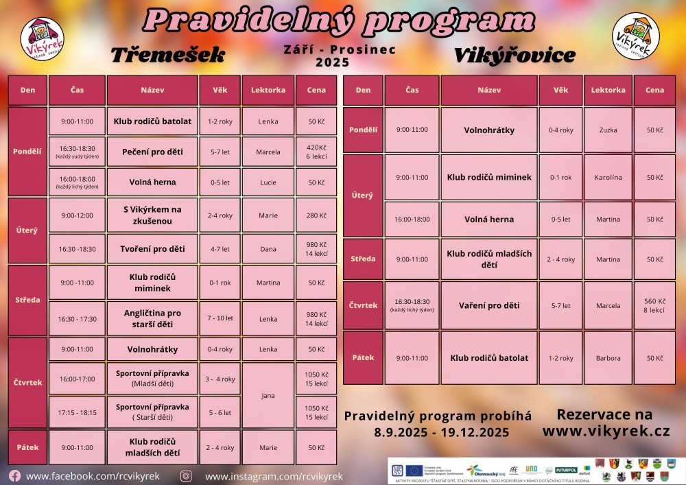 Pravidelný program - podzim 2025