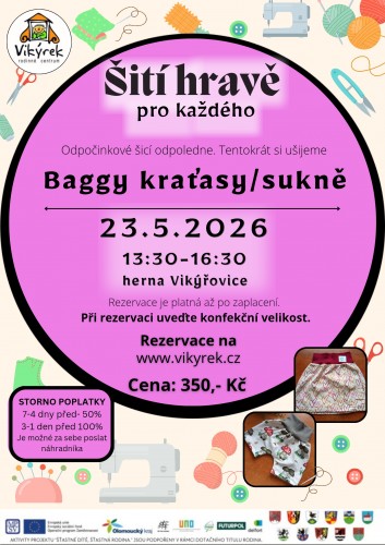  Šití hravě - Baggy kraťasy/Sukně 23.5.2026(KAPACITA NAPLNĚNA)